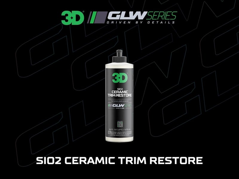 3D SiO2 Ceramic Trim Restore, GLW Series | Ultimate Hydrophobic Trim Reviver | SiO2 Infused Restoring, Shining, & Protecting | Restores Black Plastic & Vinyl | DIY Car Detailing | 16 oz - Image 2